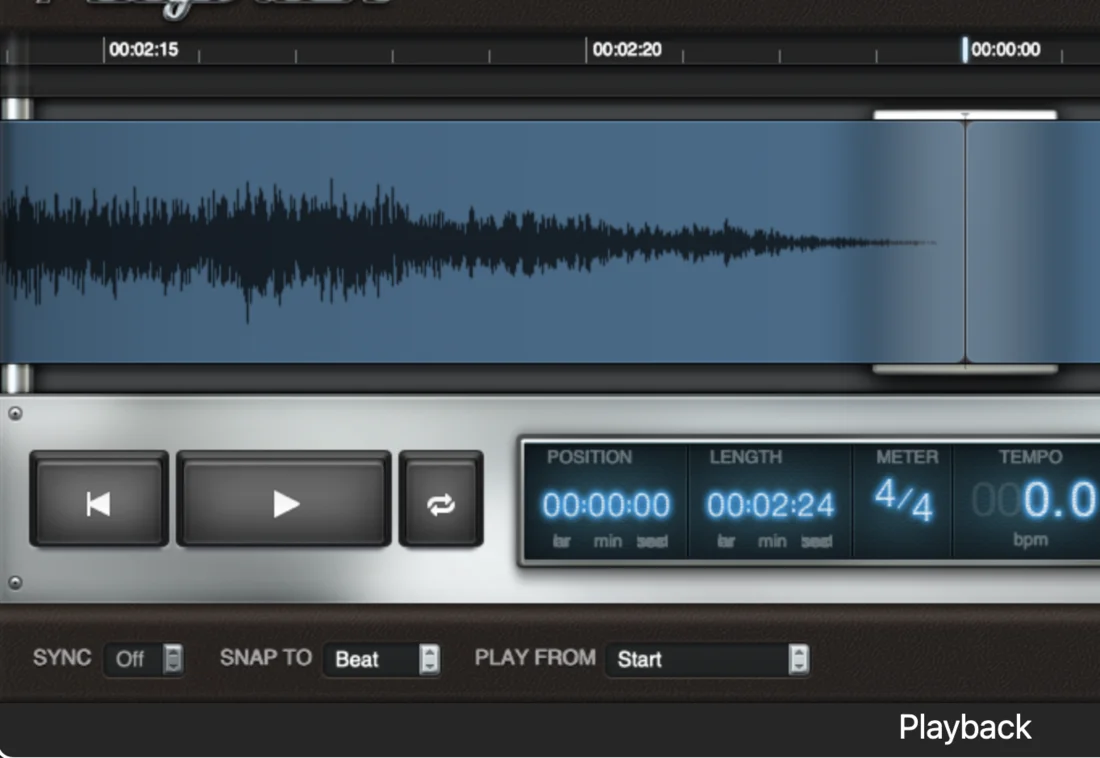 MainStage's Playback plug-in, with Snap To set to Beat